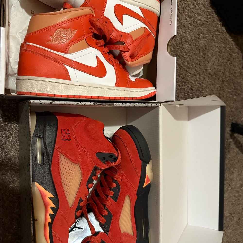 2PAirs… Jordan 1 and 5 Habanero orange